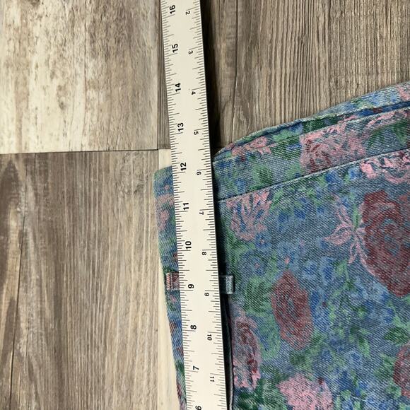 NWT Vintage 80s Sunset Blues Chic Floral Womens 3 Denim Jean Skirt USA Deadstock - Picture 7 of 8